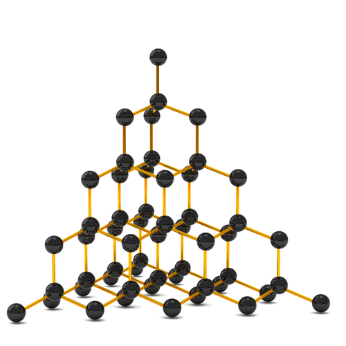 The molecular structure of diamond.